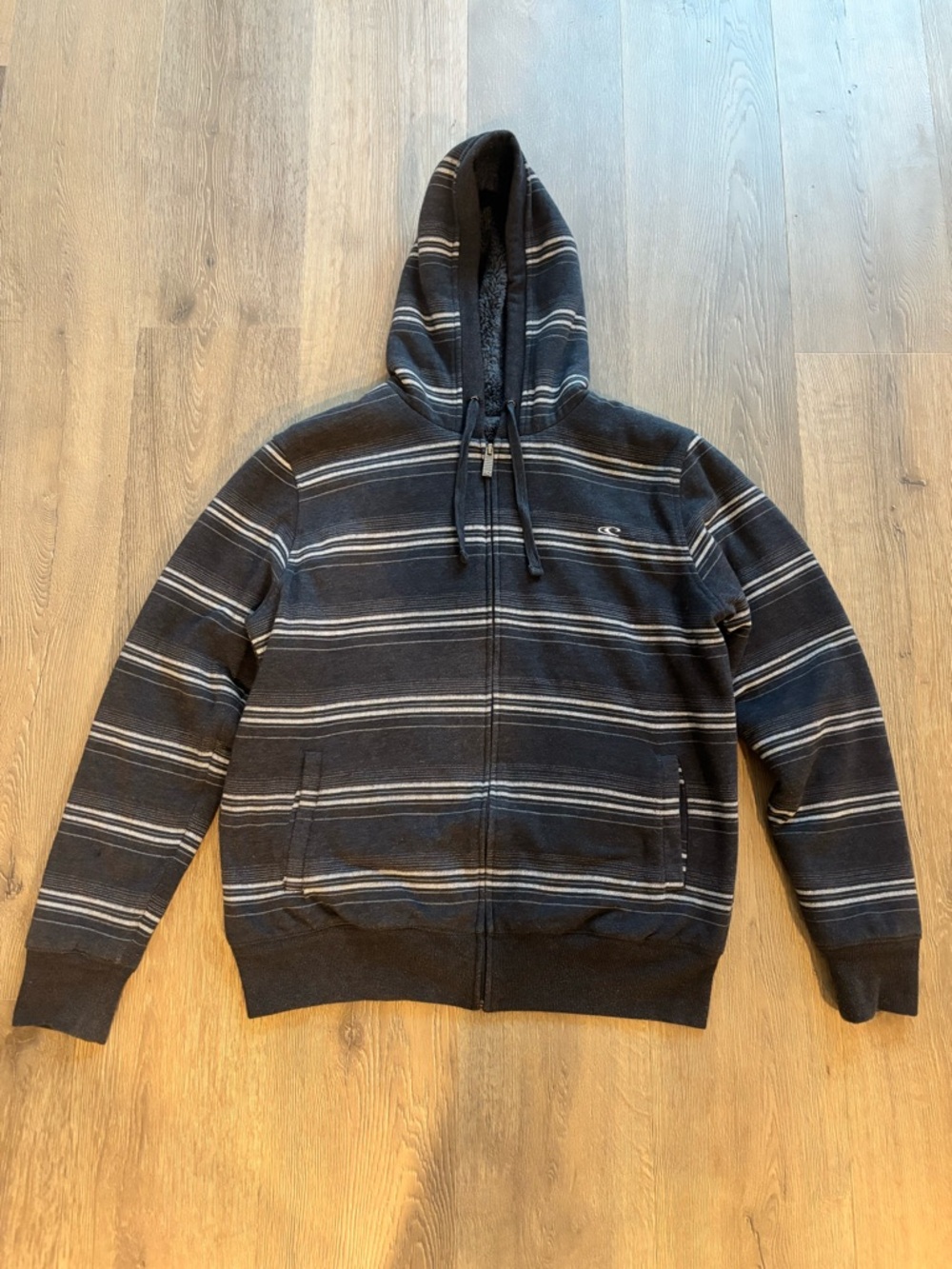 O'Neill Black Striped Zip Hoodie